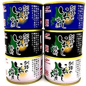 マルハ 釧路のいわし 6個セット (水煮・味付・味噌煮) 3種×各2缶 計6缶セット 北海道産いわし...