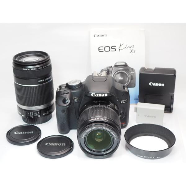 【 7181ショット 】Canon EOS Kiss X3 EF-S18-55mm IS 純正Wズー...