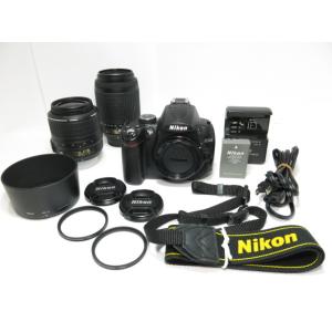 【 7667ショット 】カメラ Nikon 5000 AF-S DX18-55mm AF-SDX55-200mm 純正Wズームセット フィルター付 ニコン [管NI803]