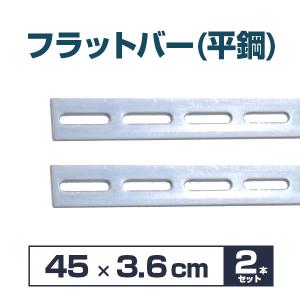 フラットバー 平鋼 板 材 メッキ 450 × 36mm 2本セット（取付金具付き）｜tanasize