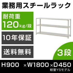 スチールラック 高さ180 幅87.5 奥行45cm 4段 120kg/段 業務用 軽量棚