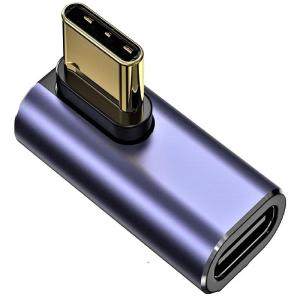 fine-R USB4 Type C 方向 変換 アダプター 左右 90° ミドルベント 1個 (2個セットもあります) L字 L型 USB｜tanda-shops