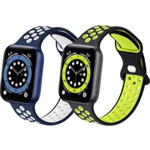 コンパチブル Apple Watch バンド スポーツベルトシリコン 多空気穴通気性 防汗アップルウォッチバンド iWatch SE Ser｜tanda-shops