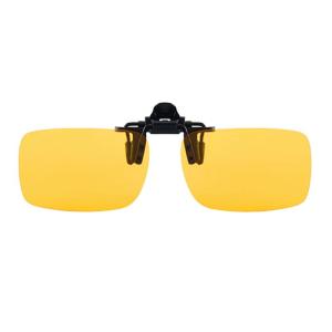 FF FRAZALA クリップオン サングラス 跳ね上げ式 偏光レンズ アンチグレア UV 保護 運転 メガネの上からかけるサングラス (夜