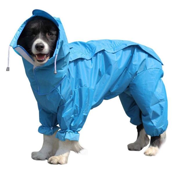 OTOKU 犬用レインコート 快適 いい素材 小型犬 中型犬 大型犬 帽子付 通気 完全 レインコー...