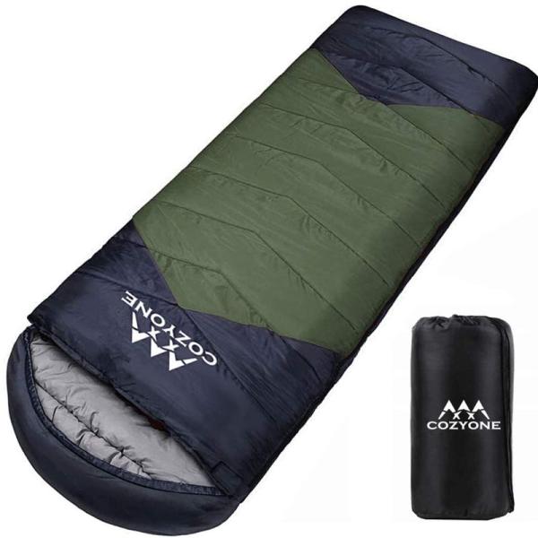 Cozyone 寝袋 シュラフ 封筒型 軽量 保温 210T防水 コンパクト アウトドア キャンプ ...