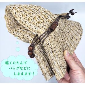 麦わら帽子 レディース 春夏 折りたたみ つば...の詳細画像2