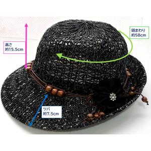 麦わら帽子 レディース 春夏 折りたたみ つば...の詳細画像3