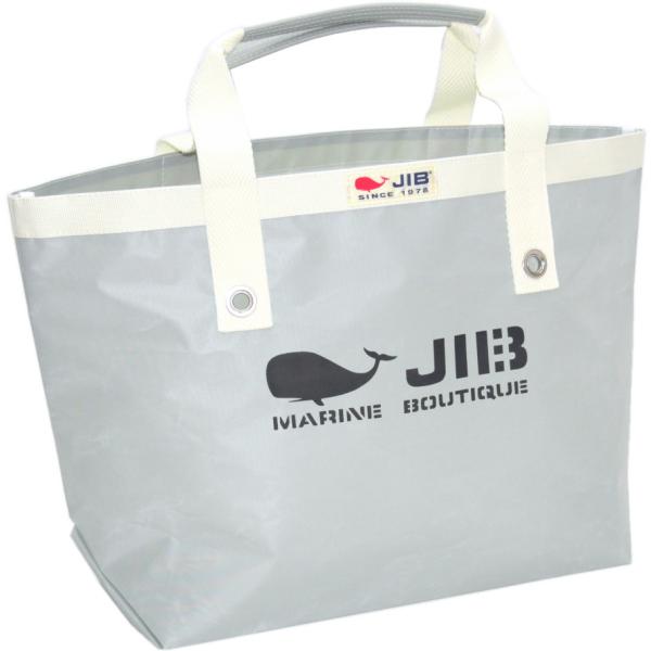 TM JIB オープントートM グレー×ホワイトテープ　ファスナー無しタイプ　TM82