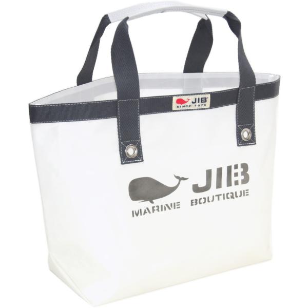 TM JIB オープントートM ホワイト×チャコールグレーテープ　ファスナー無しタイプ　TM82