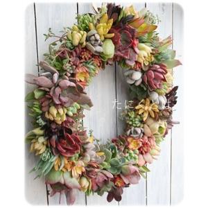 多肉植物寄せ植え おしゃれ ギャザリングリース30cm 開店祝い