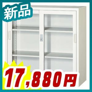 引違いガラス戸書庫 D400タイプ ALホワイト シリンダー錠 車上渡し 一般書庫 スチール製 日本製 完成品 グリーン購入法基準適合商品 新品 303G-AW｜tanimachi008