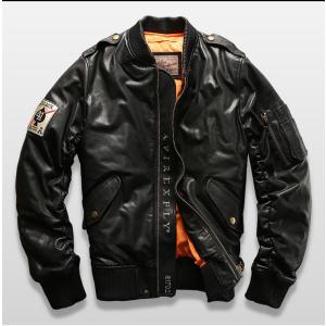 ダウンジャケット 本革 レザージャケット メンズ 革ジャン 6880 : 本革