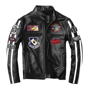 レザースタジャン 本革 スタジアムジャンパー スタジアムジャケット 革