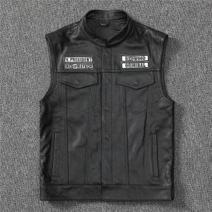 ライダースベスト メンズ 本革 皮ベスト レザー ジレ 防寒 防水