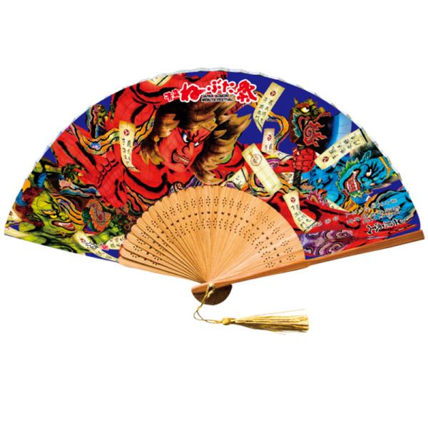 ねぶた布扇子 牛頭天王 竹浪比呂央作：甲州屋 青森ねぶた ねぶたグッズ【ゆうパケット発送可】