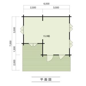ログハウス ミニログハウス ルースA(ログ厚9...の詳細画像1