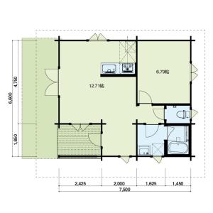 ログハウス ミニログハウス ハウッカ(ログ厚7...の詳細画像1