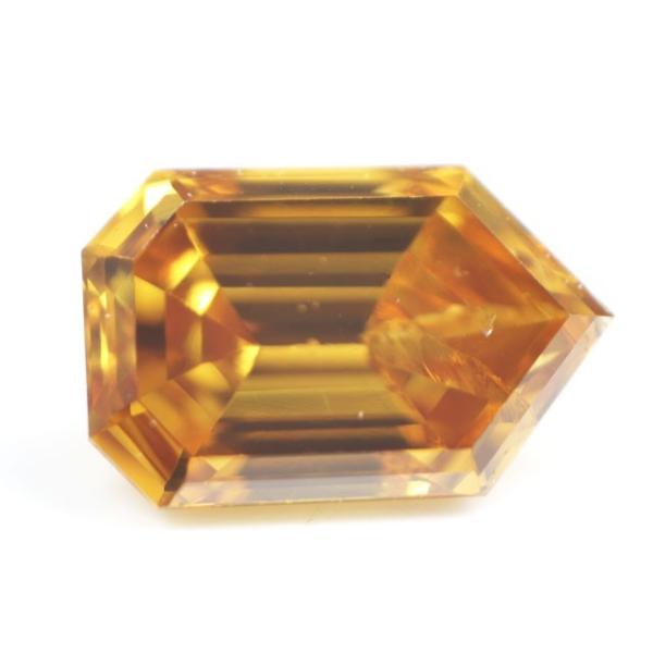 イエローダイヤモンド ルース 0.097ct, FANCY DEEP ORANGE YELLOW, ...