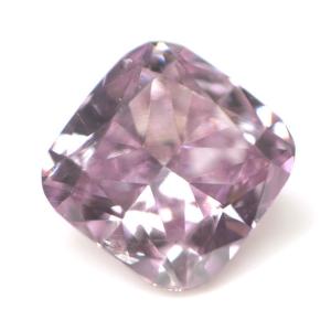 天然パープルダイヤモンド ルース 0.109ct, Fancy Intense Pink Pruple, SI1, クッションカット, 中央宝石研究所ソーティング｜tanodiamond