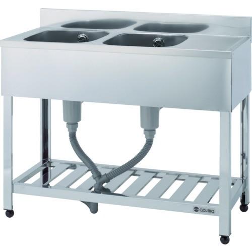 東製作所　二槽水切シンク右水槽　１２００×４５０×８００　ＫＰＭ２−１２００−Ｒ　１台（直送）