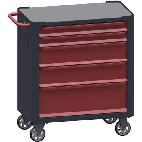 ソリ　キャビネットワゴン　７０００　５段　赤　８００×４５０×９５０ｍｍ　７５００Ｒ　１台（直送）