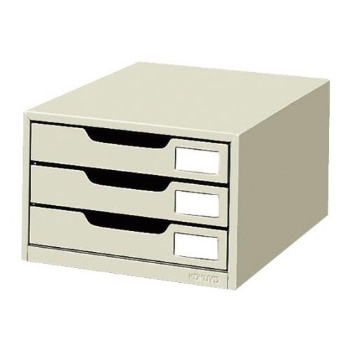 コクヨ　レターケース　スチール引き出しタイプ　Ａ４タテ　片引３段　ライトグレー　ＬＣ−３Ｍ　１台　（...