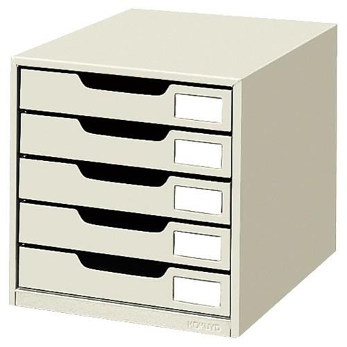 コクヨ　レターケース　スチール引き出しタイプ　Ａ４タテ　片引５段　ライトグレー　ＬＣ−５Ｍ　１台 （...