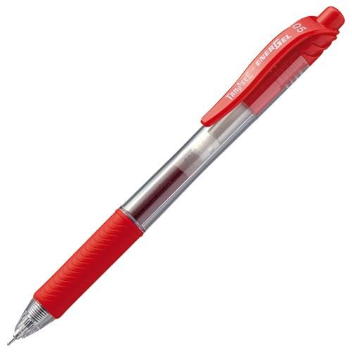 TANOSEE　ノック式ゲルインクボールペン　ニードルタイプ　０.５ｍｍ　赤　１本