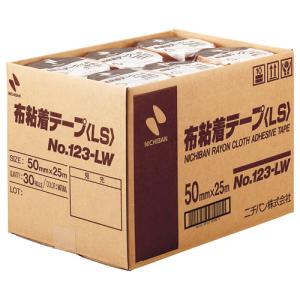ニチバン　布粘着テープ　５０ｍｍ×２５ｍ　１２３ＬＷ−５０　１箱（３０巻）｜tanomail