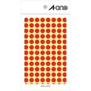 カラーラベル　丸型　直径９ｍｍ　赤　０７００１　１パック（１４５６片：１０４片×１４シート）　（お取寄せ品）｜tanomail