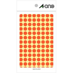 カラーラベル　丸型　直径９ｍｍ　橙　０７００５　１パック（１４５６片：１０４片×１４シート）　（お取寄せ品）｜tanomail
