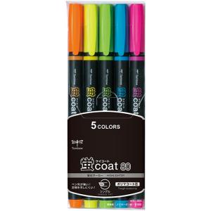 トンボ鉛筆　蛍コート８０　５色（各色１本）　ＷＡ−ＳＣ５Ｃ　１パック