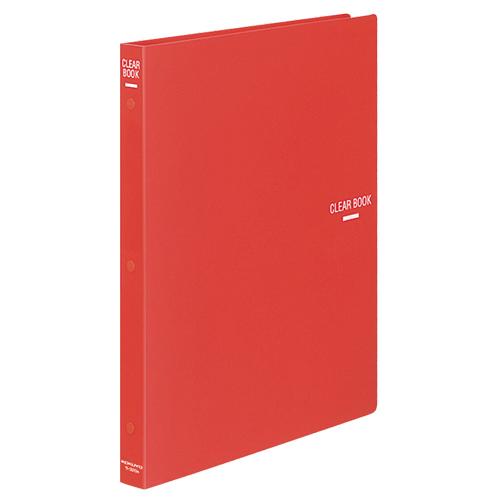 クリヤーブック（替紙式）　Ａ４タテ　３０穴　１８ポケット付属　背幅２７ｍｍ　赤　ラ−３２０Ｒ　１冊