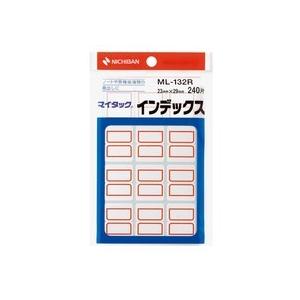 ニチバン　マイタック　インデックス　紙ラベル　中　２３×２９ｍｍ　赤枠　ＭＬ−１３２Ｒ　１パック（２４０片：１２片×２０シート）