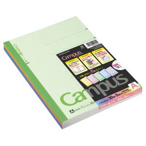 コクヨ キャンパスノート セミB5 A罫 30枚 5色 ノ−3CANX5 1パック