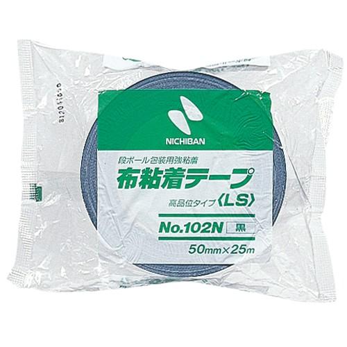 ニチバン　布粘着テープ　５０ｍｍ×２５ｍ　黒　１０２Ｎ６−５０　１巻 （お取寄せ品）