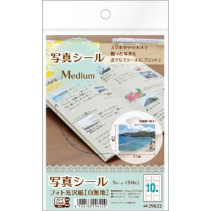 エーワン　写真シール　Ｍｅｄｉｕｍ　１０面　２９６２２　１パック（５シート） （お取寄せ品）｜tanomail