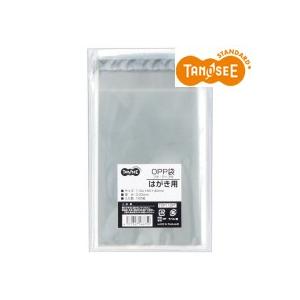 TANOSEE　ＯＰＰ袋　フタ・テープ付　はがき用　１１０×１６０＋４０ｍｍ　１パック（１００枚）