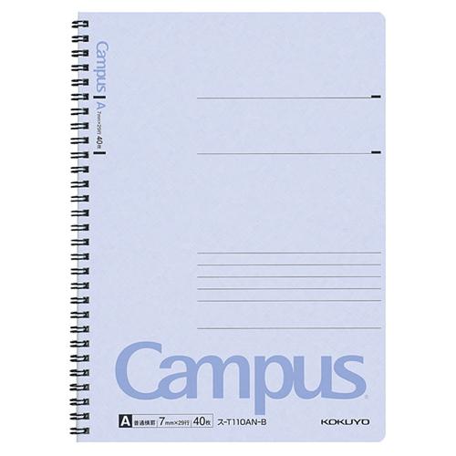 コクヨ　キャンパス　ツインリングノート　セミＢ５　Ａ罫　４０枚　青　ス−Ｔ１１０ＡＮ−Ｂ　１冊