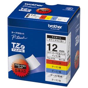 ペーターテープ　24本 ブラザー工業 ピータッチ TZeテープ（蛍光カラー） 24mm 蛍光黄