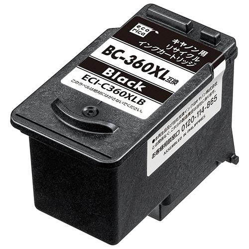 エコリカ　リサイクルインクカートリッジ　ブラック（顔料）　［キヤノン：ＢＣ−３６０ＸＬ互換］　ＥＣＩ...