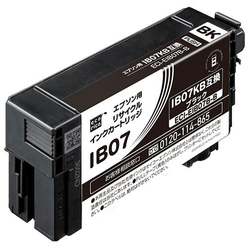 エコリカ　リサイクルインクカートリッジ　ブラック（顔料）　［エプソン：ＩＢ０７ＫＢ／マウス互換］　Ｅ...