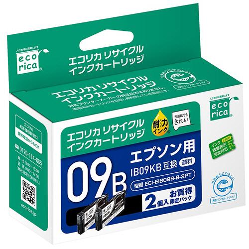 エコリカ　リサイクルインクカートリッジ　ブラック（顔料）　［エプソン：ＩＢ０９ＫＢ／電卓互換］　ＥＣ...