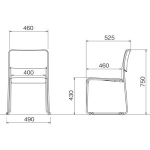 アイリスチトセ スタッキングチェア パッド座タ...の詳細画像1