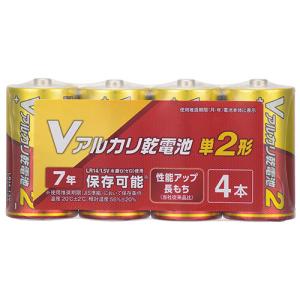 オーム電機　Ｖアルカリ乾電池　単２形　ＬＲ１４ＶＮ４Ｓ　１パック（４本）　（お取寄せ品）｜tanomail