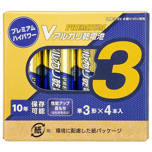 Ｖアルカリ乾電池　プレミアムハイパワー　１０年保存　単３形　ＬＲ６ＰＮ４Ｐ　１パック（４本）（お取寄...