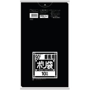 日本サニパック　Ｎシリーズ　業務用ポリ袋　黒　９０Ｌ　０．０４５ｍｍ　Ｎ−９２　１パック（１０枚） （お取寄せ品）｜tanomail