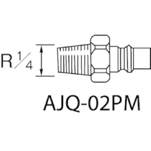 アネスト岩田　クイックジョイント（プラグ）　ＡＪＱ−０２ＰＭ　１個（直送）