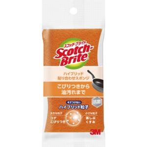 スコッチ・ブライト　ハイブリッド貼り合わせスポンジ　オレンジ　ＨＢ−２１ＫＥ−Ｈ　１個